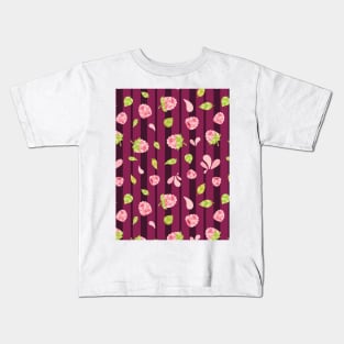 Raspberry Boom Seamless Surface Pattern Design Kids T-Shirt